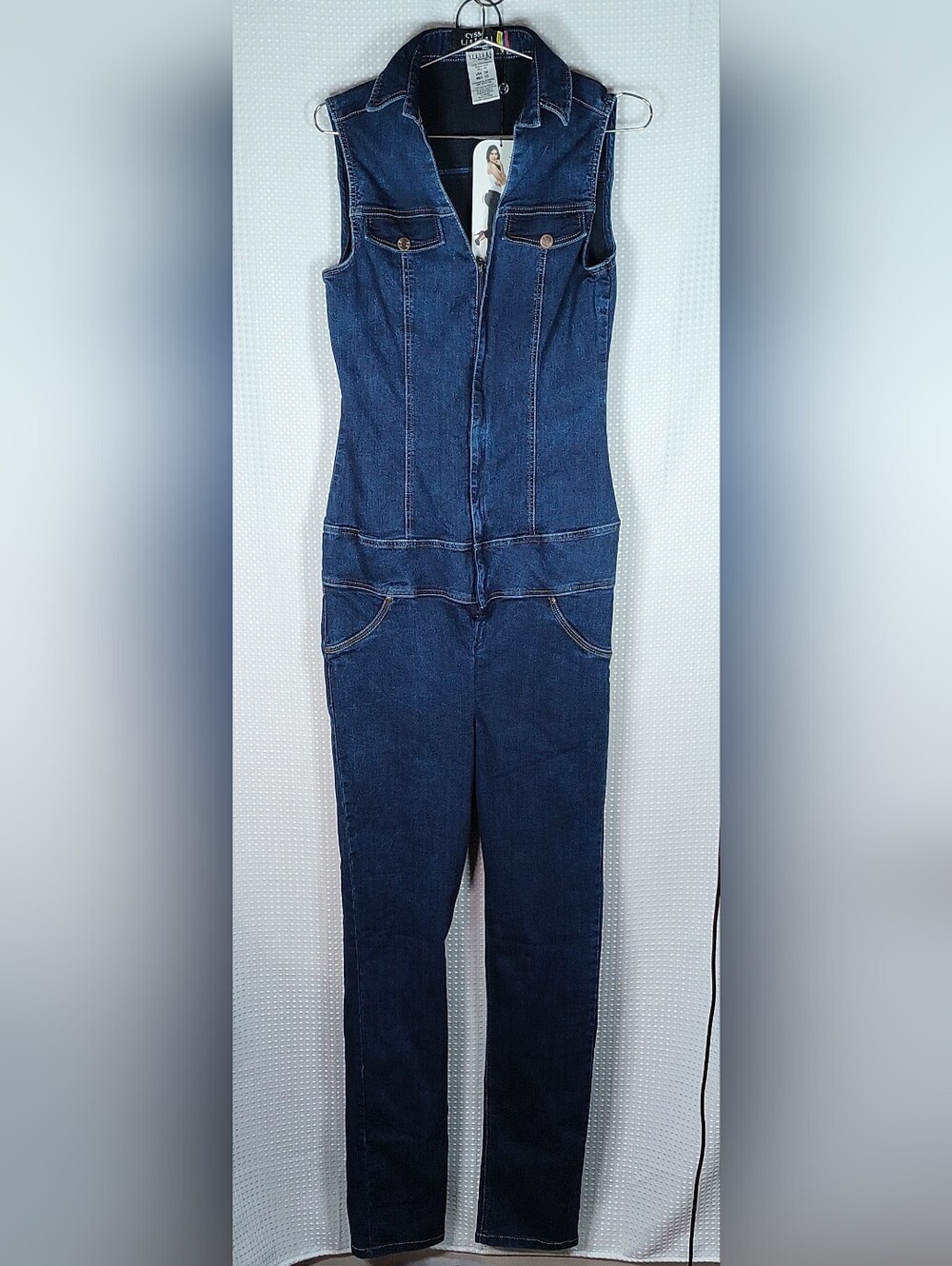 Virtual Sensuality Dark Indigo Women's Jeans Jumpsuit Size USA 14 Mexico 13 Tall